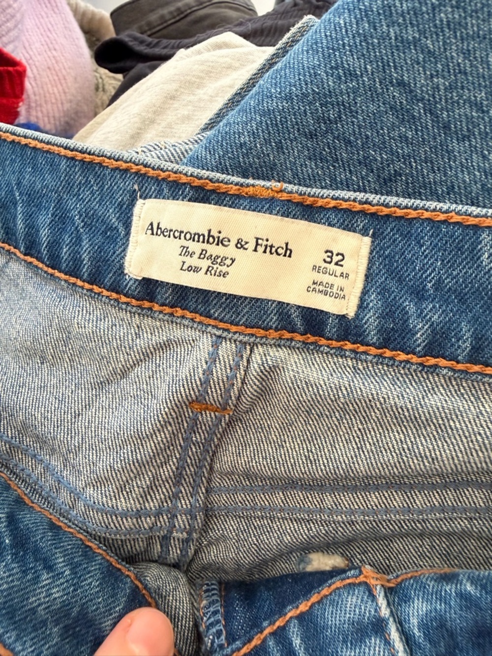 Abercrombie & Fitch Blue Denim Baggy Low Rise Jeans